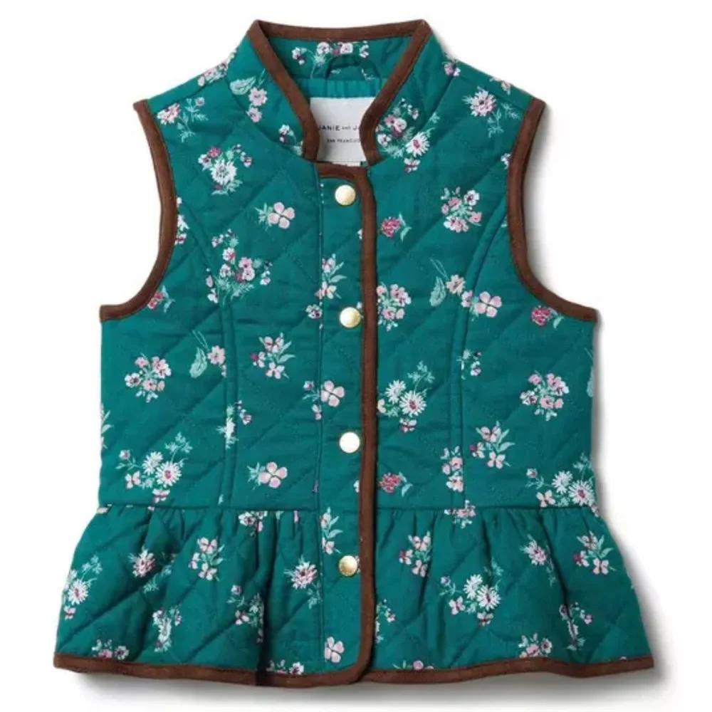 Janie and Jack floral peplum vest size 3 to 4